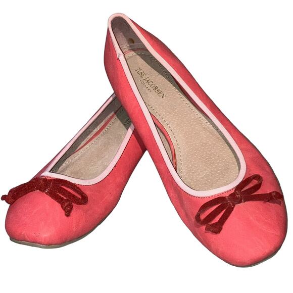 Ilse Jacobsen Women's Pink Suede Ballet Flat with Bow Accent-EU 39 US 8.5 - Picture 1 of 9
